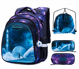 Школьный рюкзак с пеналом и мешком SkyName Full R2-180