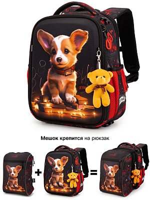Рюкзак SkyName R8-033 + брелок мишка + мешок